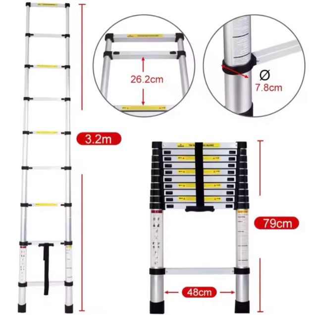 Escalera aluminio plegable 3,2m