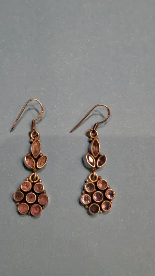 Pendientes antiguos Plata y Amatista Morada