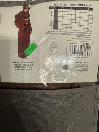 Disfraz Monje Partilandia Talla M