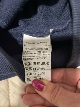 Felpa Benetton blu con zip