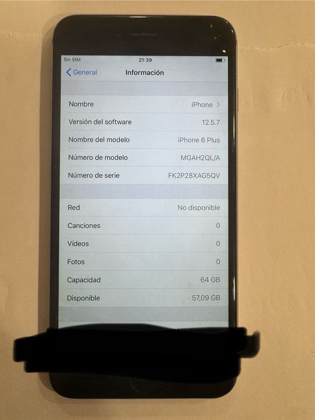 iPhone 6 Plus Plateado 64gb 82% salud batería