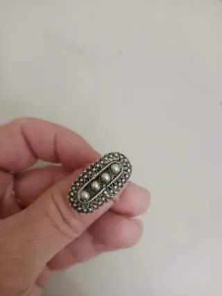 Anillo vintage plata con detalles