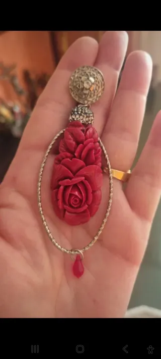 Pendientes flamenca rojos como nuevos