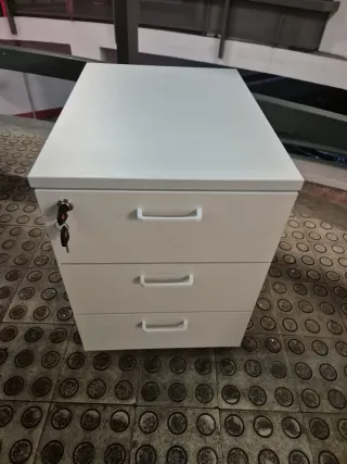 Cajonera metálica de oficina gris claro