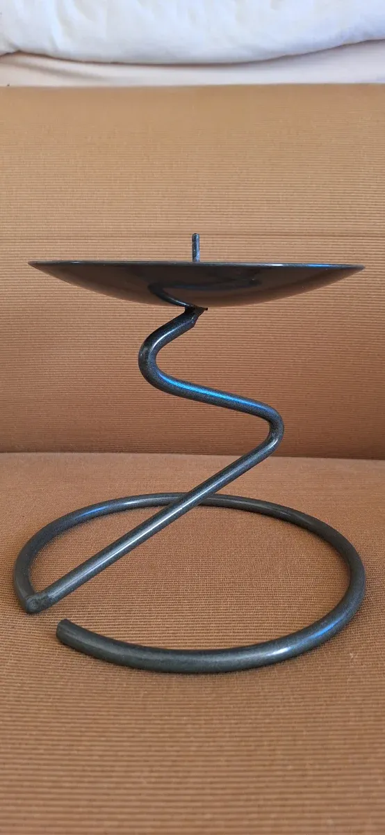 Portavelas de hierro para vela grande