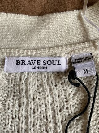 Cárdigan Brave Soul M manga corta crudo