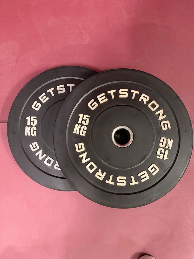 Par discos 15kg GetStrong goma olímpicos