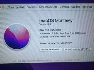 iMac 21,5 2,3 GHz Intel Core i5