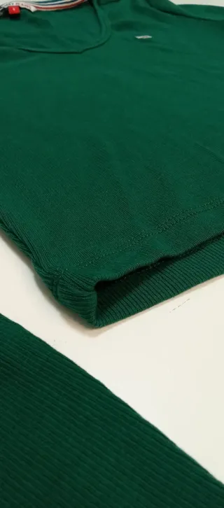 Top Tommy Jeans Verde Manga Larga Talla S