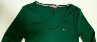 Top Tommy Jeans Verde Manga Larga Talla S