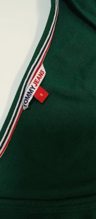 Top Tommy Jeans Verde Manga Larga Talla S