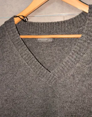 Vestido largo gris Stradivarius