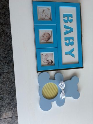 Marco de fotos para bebés azul