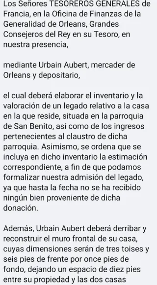 Documento Francés Antiguo Siglo XVII