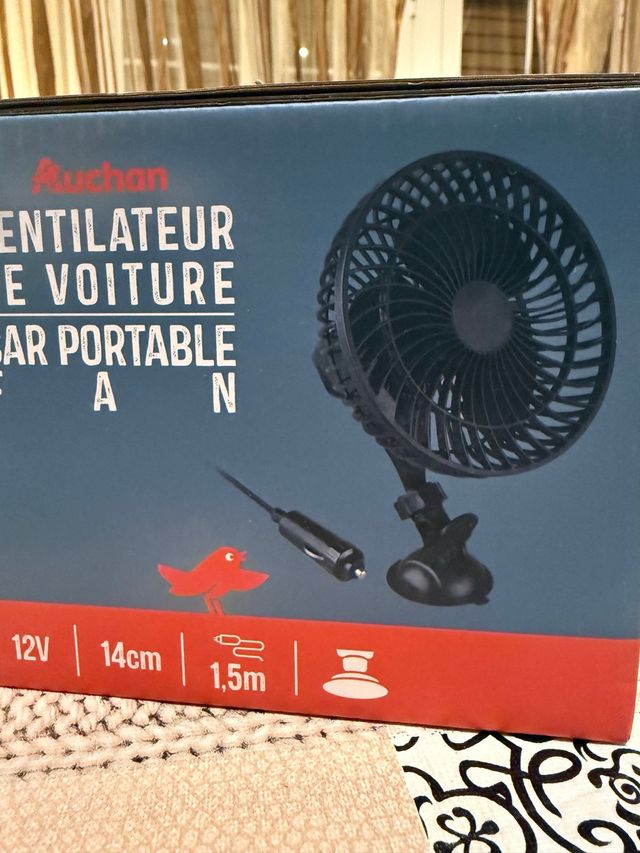 Ventilador Coche Portátil 12V Auchan