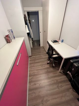 Cama Abatible Plegable Rosa y Blanca