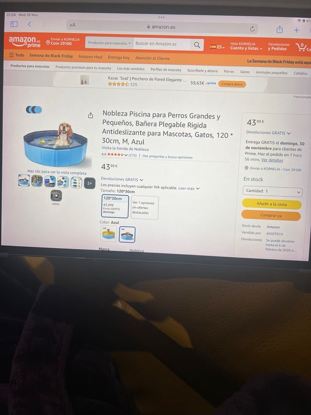 Piscina Perros Bañera Plegable Rígida