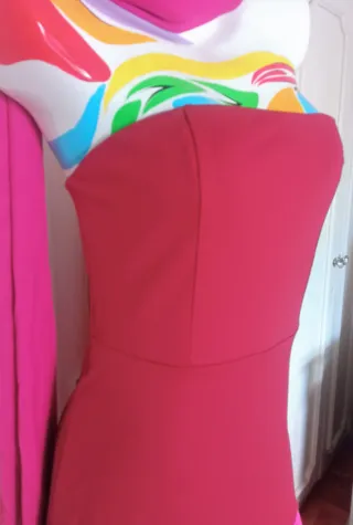 Vestido palabra de honor bicolor nuevo