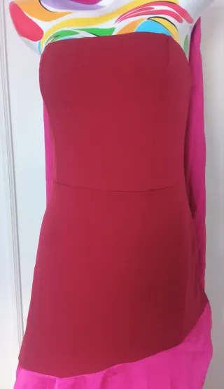 Vestido palabra de honor bicolor nuevo