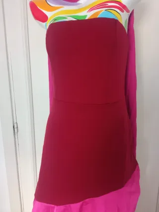 Vestido palabra de honor bicolor nuevo