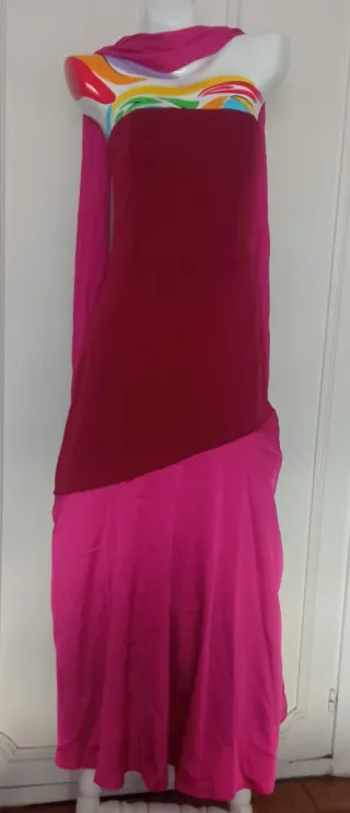 Vestido palabra de honor bicolor nuevo