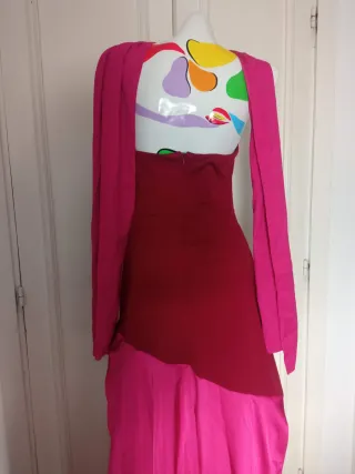 Vestido palabra de honor bicolor nuevo