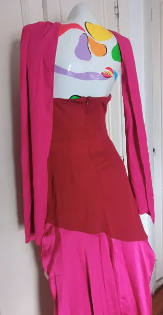 Vestido palabra de honor bicolor nuevo