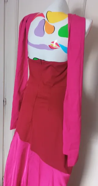 Vestido palabra de honor bicolor nuevo