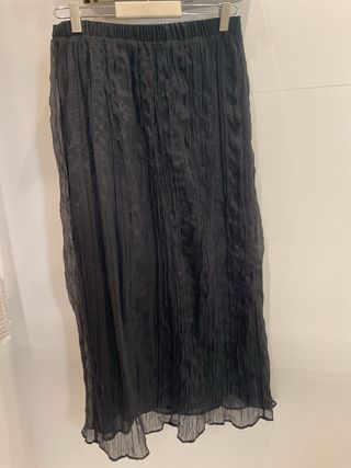 Falda MIDI negra Zara Talla S