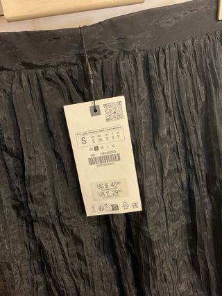 Falda MIDI negra Zara Talla S