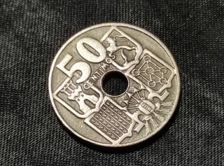 Moneda 50 céntimos España 1949 Estrella 51