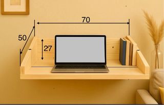 Escritorio flotante de madera