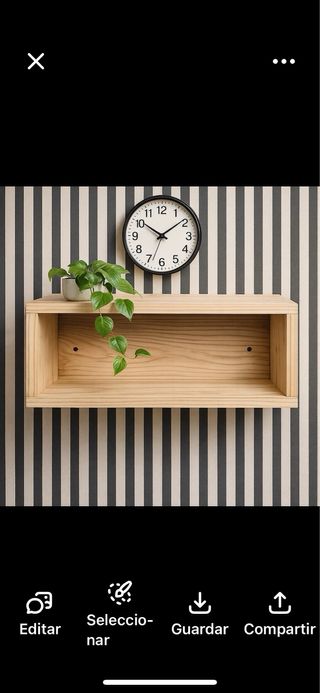 Escritorio flotante de madera