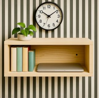 Escritorio flotante de madera