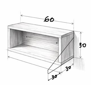 Escritorio flotante de madera