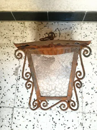 Lámpara rústica hierro para colgar, para restaurar