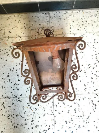 Lámpara rústica hierro para colgar, para restaurar