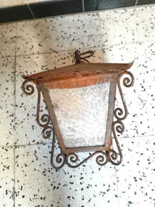 Lámpara rústica hierro para colgar, para restaurar