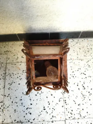Lámpara rústica hierro para colgar, para restaurar