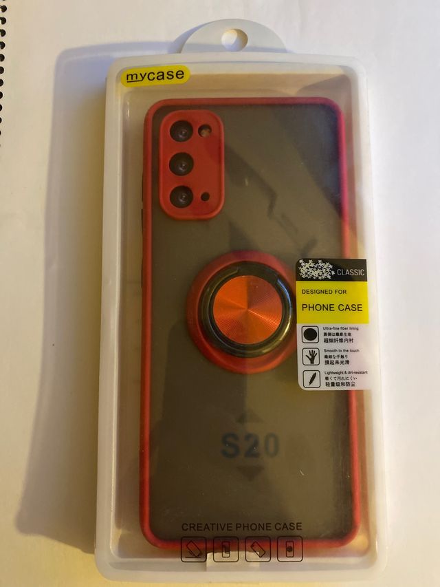 Funda mycase S20 Roja y Transparente