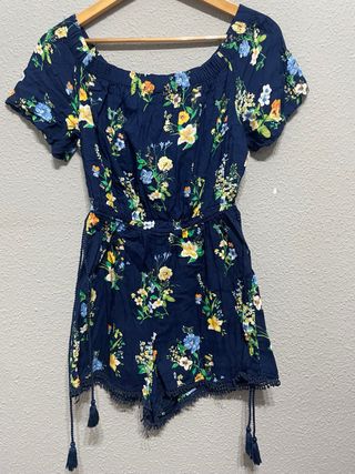 Mono corto floral azul