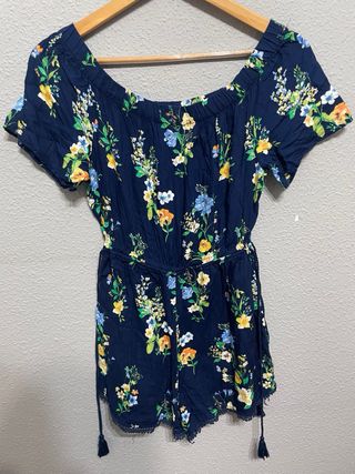 Mono corto floral azul