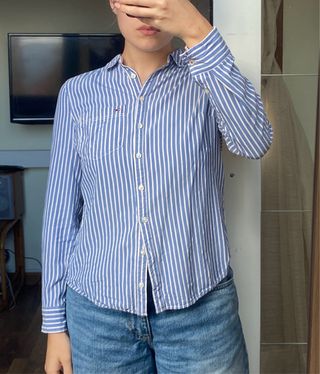 Tommy Hilfiger Camicia a Righe Blu/Bianco Tg S