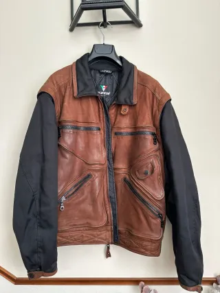 Chaqueta Dainese Cuero Marrón y Negro