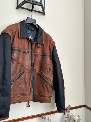 Chaqueta Dainese Cuero Marrón y Negro