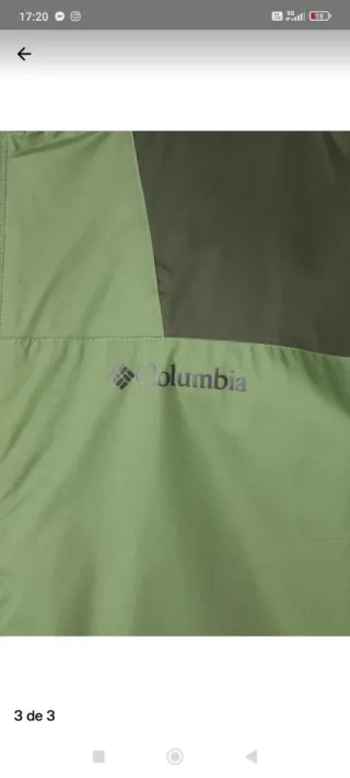 Chaqueta impermeable Columbia verde y beige