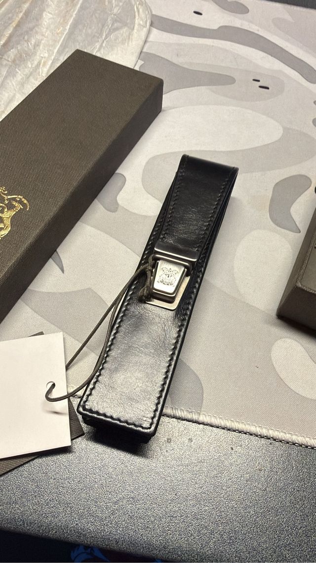 Porta Penna Vintage Trussardi Pelle Nera