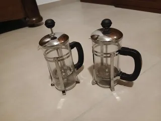 2 French Press Caffettiera Vetro Acciaio