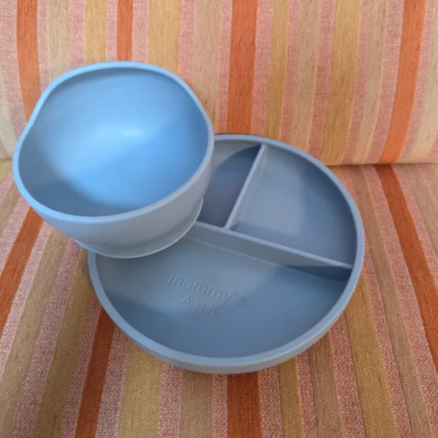 Set de plato y cuenco de silicona  antideslizante