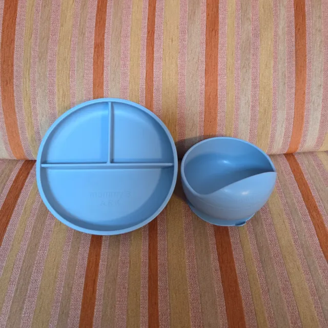 Set de plato y cuenco de silicona  antideslizante